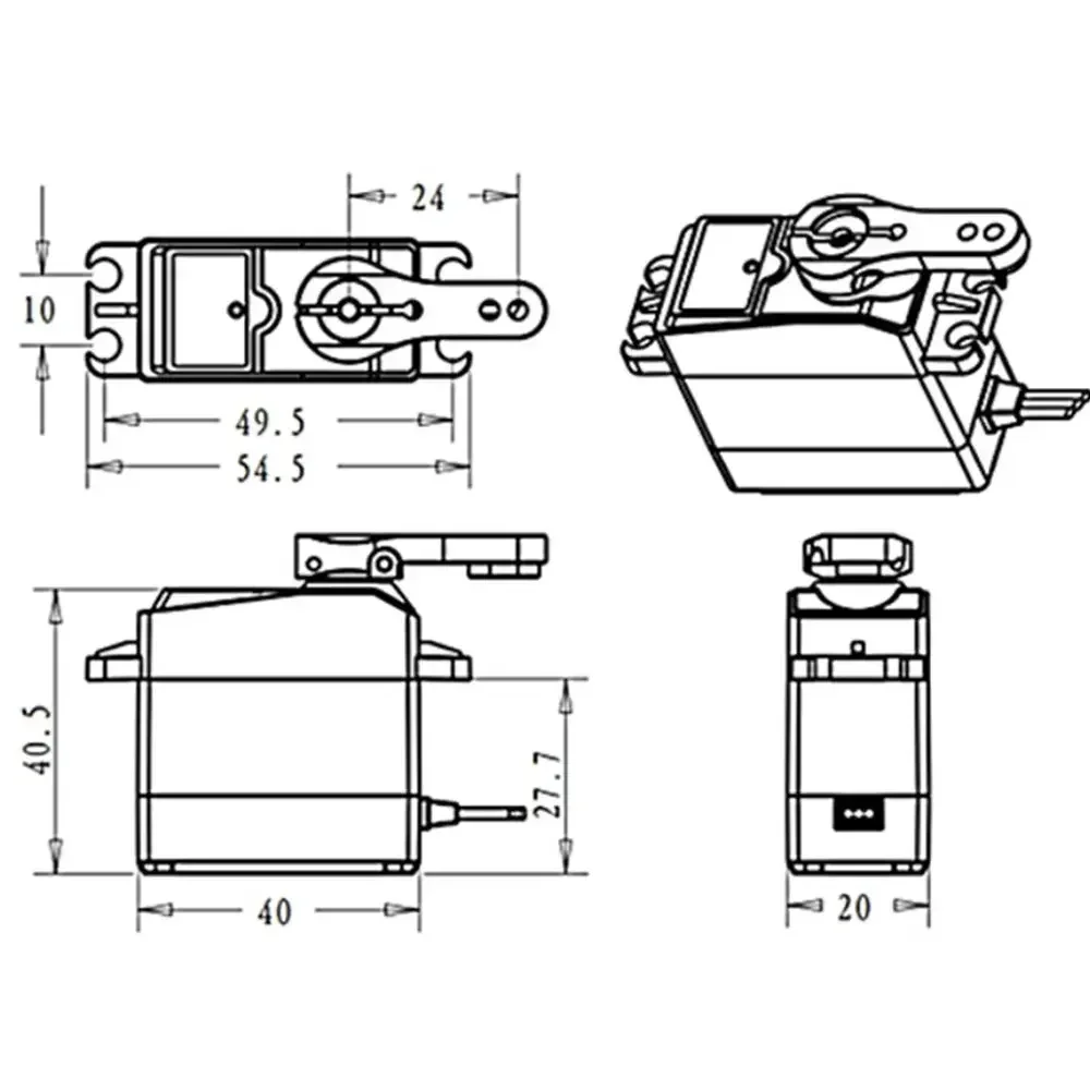 Dsservo-Servomoteur numérique étanche DS3218, engrenage métallique standard, 20kg, 1/8, 1/10, 1/12 Baja RC, voiture, camion, avion, bras de robot