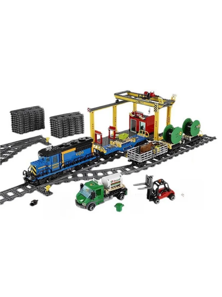 Städtischer Blauer Güterzug Modell, Heim-Desktop-Dekoration, Feiertags- und Geburtstagsgeschenk für Sammler