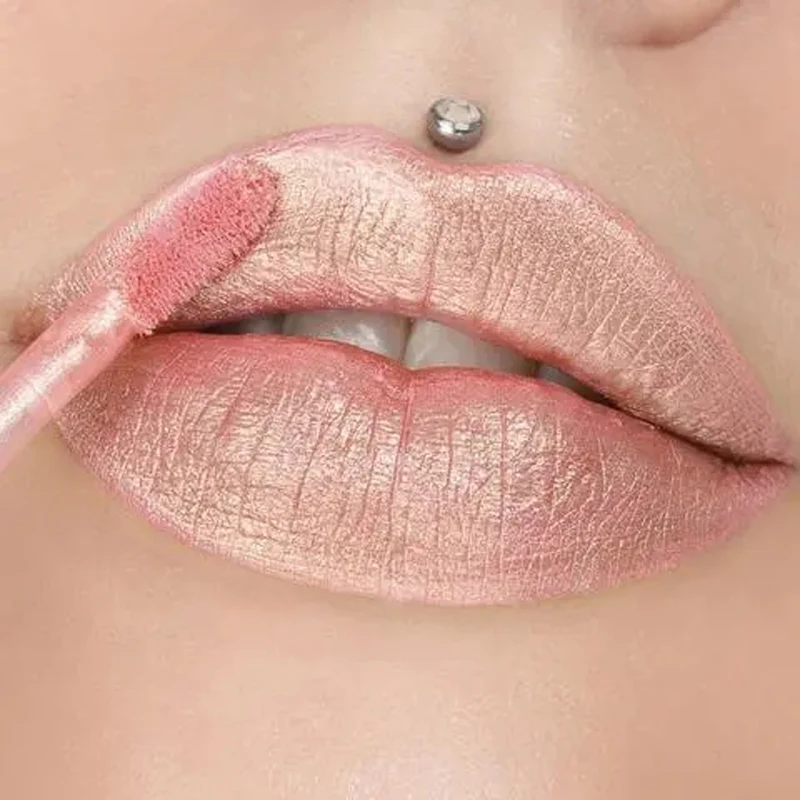 Brilho Labial Plumping de Longa Duração, Maquiagem Brilhante, Impermeável, Holográfica Matiz Sereia, Hidratante, Batom Líquido