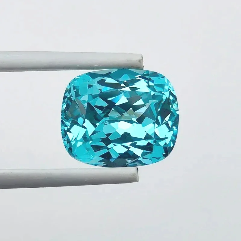 Labor-Paraiba-Saphir im Kissen-Schliff, Laborgezüchteter loser Edelstein, Materialien für DIY-Schmuckherstellung, mit wählbarem Zertifikat – Detail 1