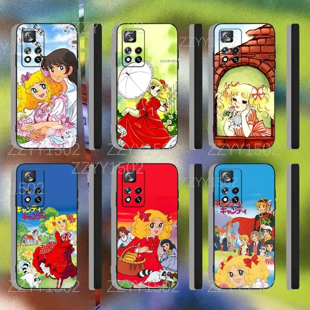 

Candy Candy Anime Phone Case For Samsung S25,S24,Ultra,S20,S30,Plus,S22,S23,Ultra,Plus,5G Black Silicone Soft