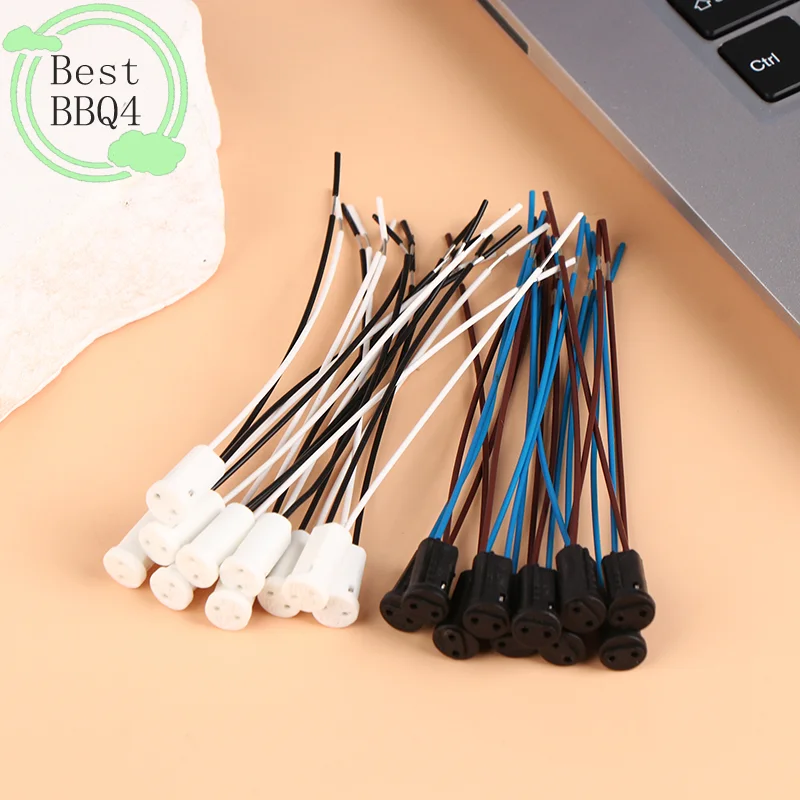 (BBQ4)10pcs G4 Lamp Socket Wire Adapter With 10cm/20cm Wire G4 Lamp Holder For LED Crystal Heads Light Bulb Halogen Lamp