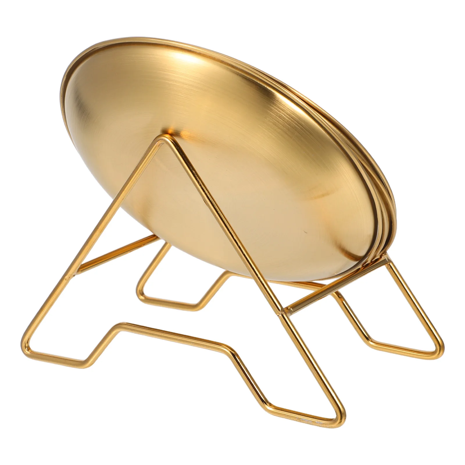 

1 Set Stainless Steel Round Plates 10.6In Salad Cake Snack Serving Tray Camping Buffet Party Dinnerware Home Use Metal Food