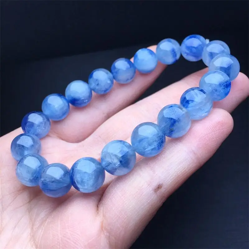 

10MM Natural Kyanite Bracelet Charms Handmade Fortune Energy Bangle Mineral Woman Amulet Jewelry Gift 1PCS