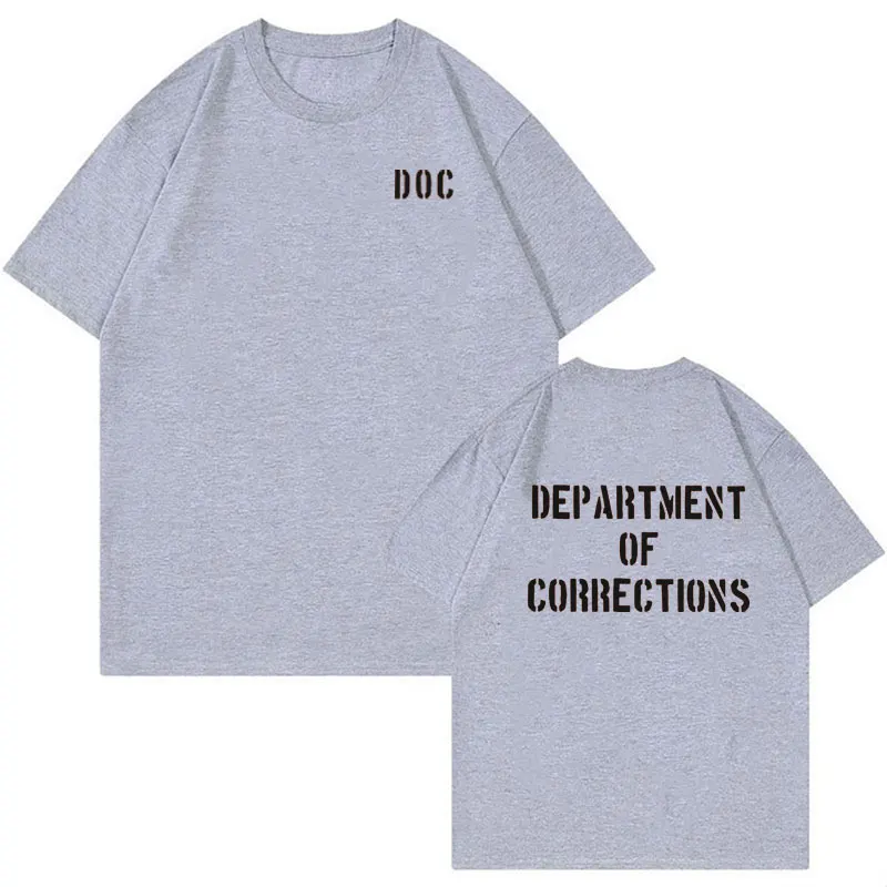 DOC أورانج الولايات المتحدة الأمريكية السجن السجن القطن تي شيرت قسم التصحيح القصدير زي بريزون بريك 2 تأثيري SWAT ملابس الشارع الشهير #4