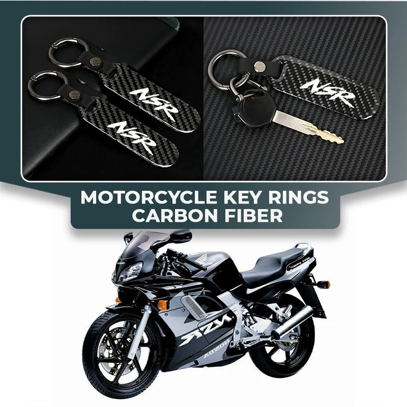 1 Uds llavero de motocicleta llavero de fibra de carbono para Honda NSR NSR125 NSR250R NSR 125 250R accesorios de logotipo personalizado