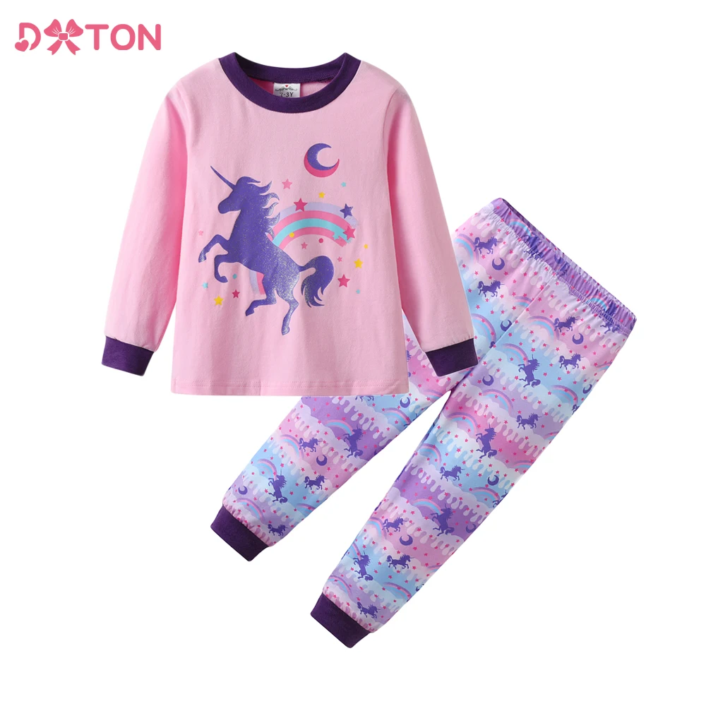 

DXTON Children Underwear Kids Cotton Pajamas Girls Spring Autumn Cotton Clothes Sleepwear Kids Homewear Children's Clothing