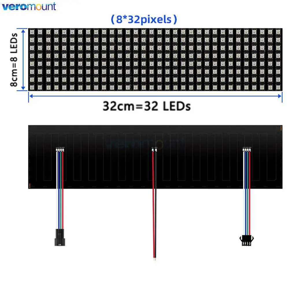 DC 12V WS2815 elastyczny RGB 5050 matryca LED wznawianie ekranu piksela Breakpoint 8x8 64 16x16 8x3 2 kolor marzeń wyświetlacz cyfrowy