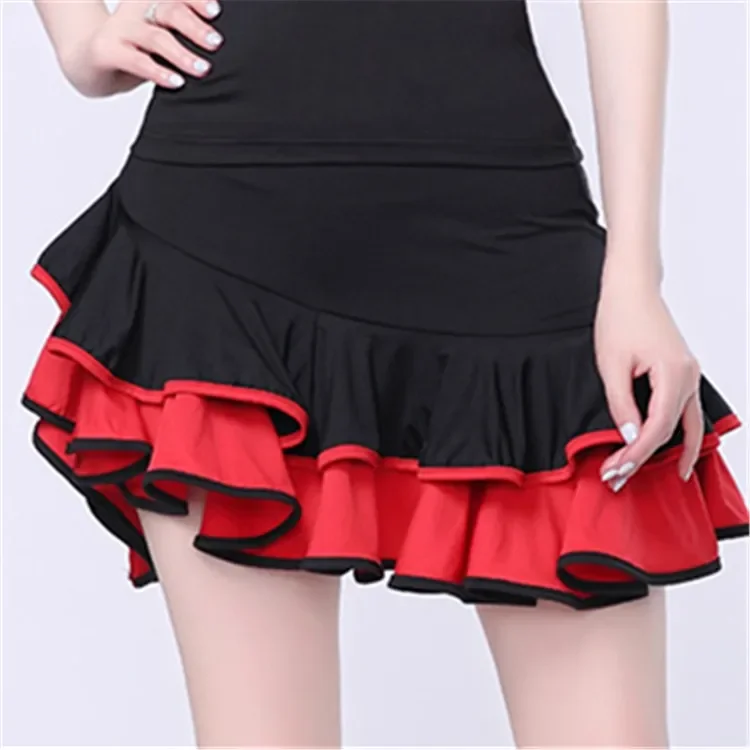 تنورة رقص لاتيني للنساء من جلد الفهد ، ملابس مربعة ، نصف جسم ، أرجوحة ، تمرين ، منافسة ، صيف ، جديد