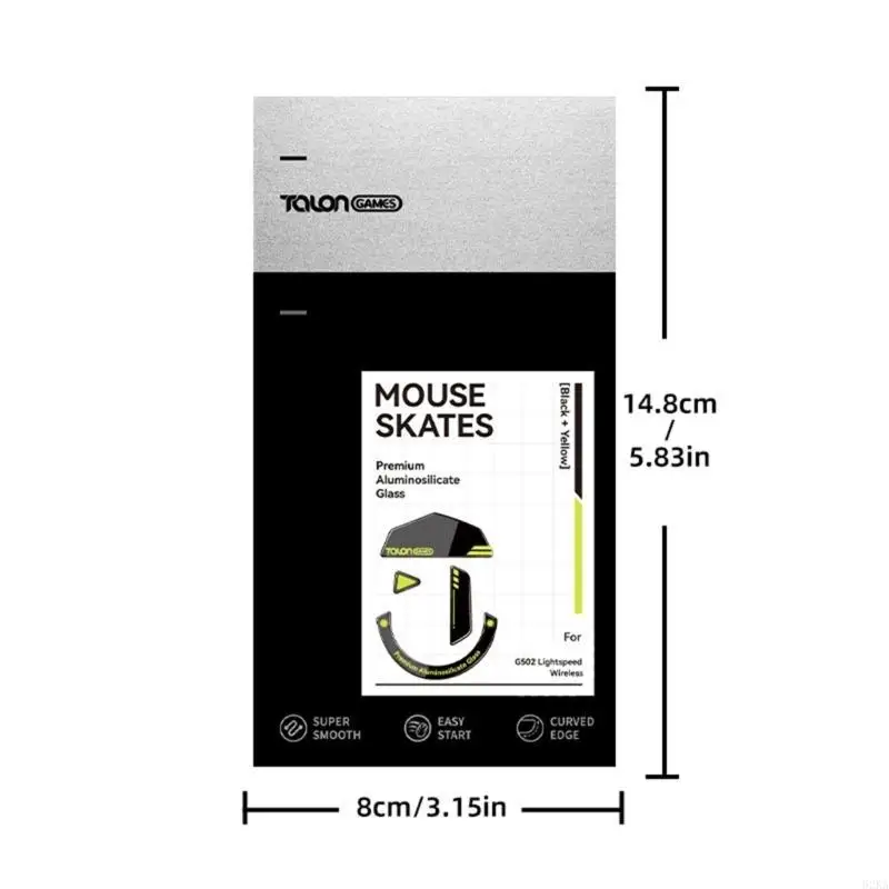 62KA 1 مجموعة 0.8 مللي متر ل G502 اللاسلكية زلاجات الماوس الزجاجية قدم الماوس الوسادة ، G502 ماوس لاسلكي ينزلق حافة منحنية زلاجات الماوس ملصق