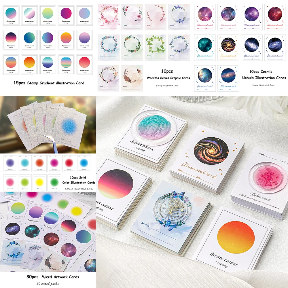 

Wax Seal Gradient Color Illustration Card for DIY Scrapbooking Envelope Wedding Invitation Gifts Wrap 10-30pcs/set Mixed Theme