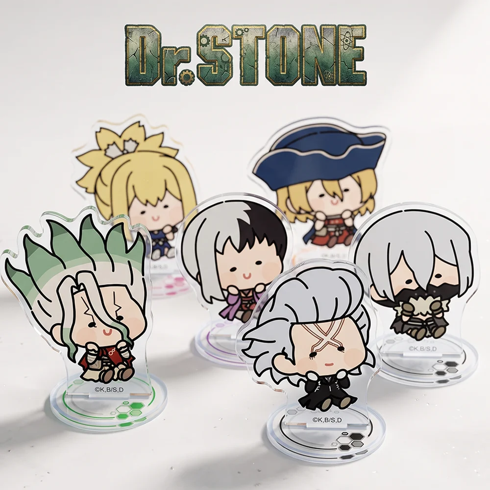 Anime Dr.STONE Senku Ishigami Kohaku Gen Asagiri Cute Chibi 10CM Acrylic Stand Keychain Character Model Desk Decor Collect Gifts