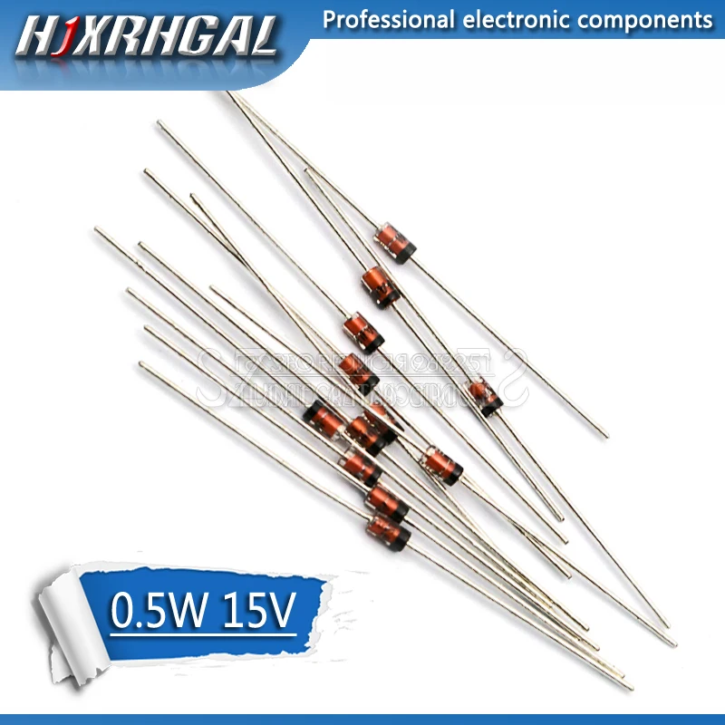 100pcs 0.5W 18V  BZX55C18 1/2W DO-35 Zener Diodes