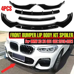 Car Front Bumper Splitter Lip For BMW X3 X4 G01 G02 2018-2021 Spoiler Diffuser Guard Protector Cover Body Kits