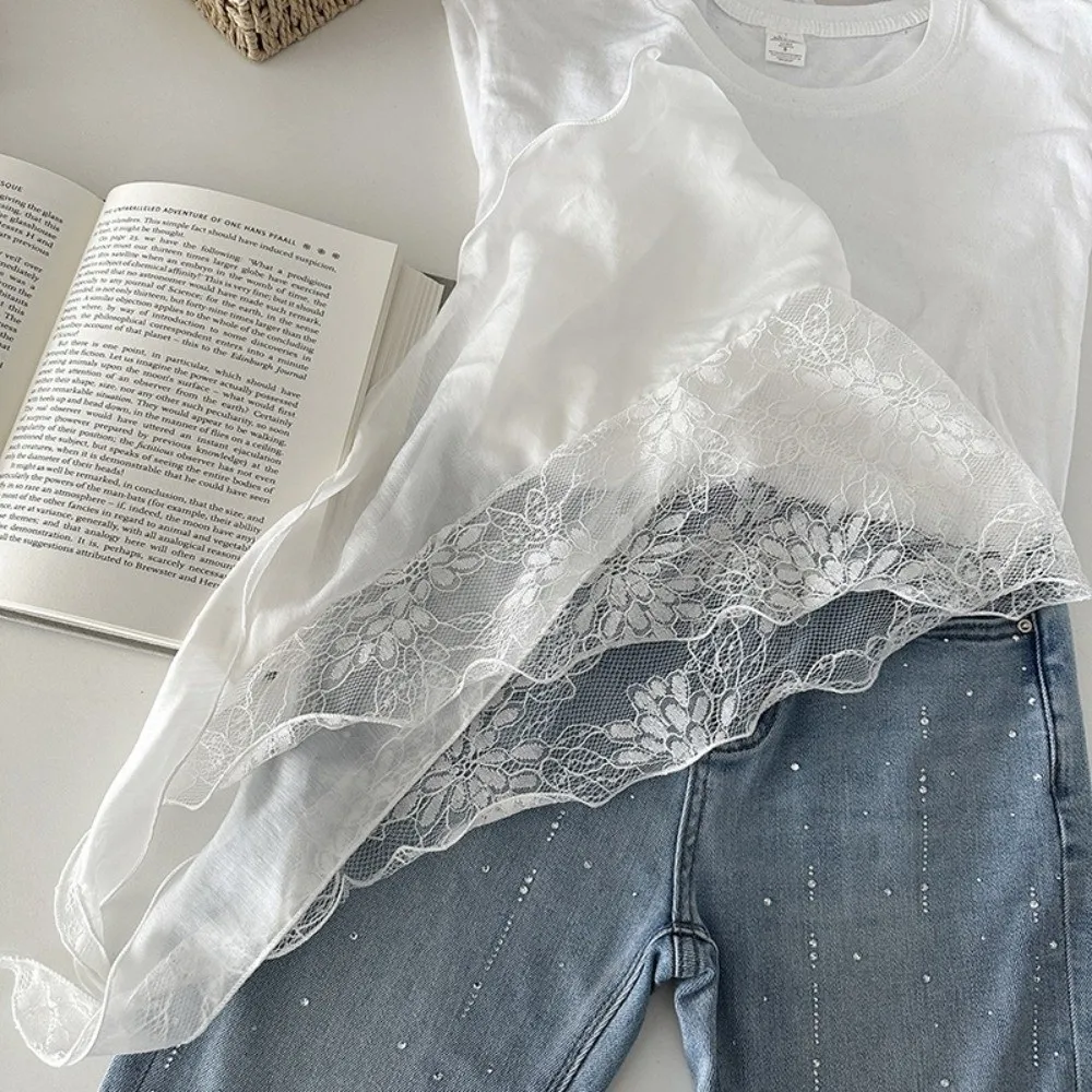 Fashion Breathable Triangle Scarf Lightweight Sunscreen Lace Headband with Lace Pastoral Style Skirt Curtain Bag Accessories