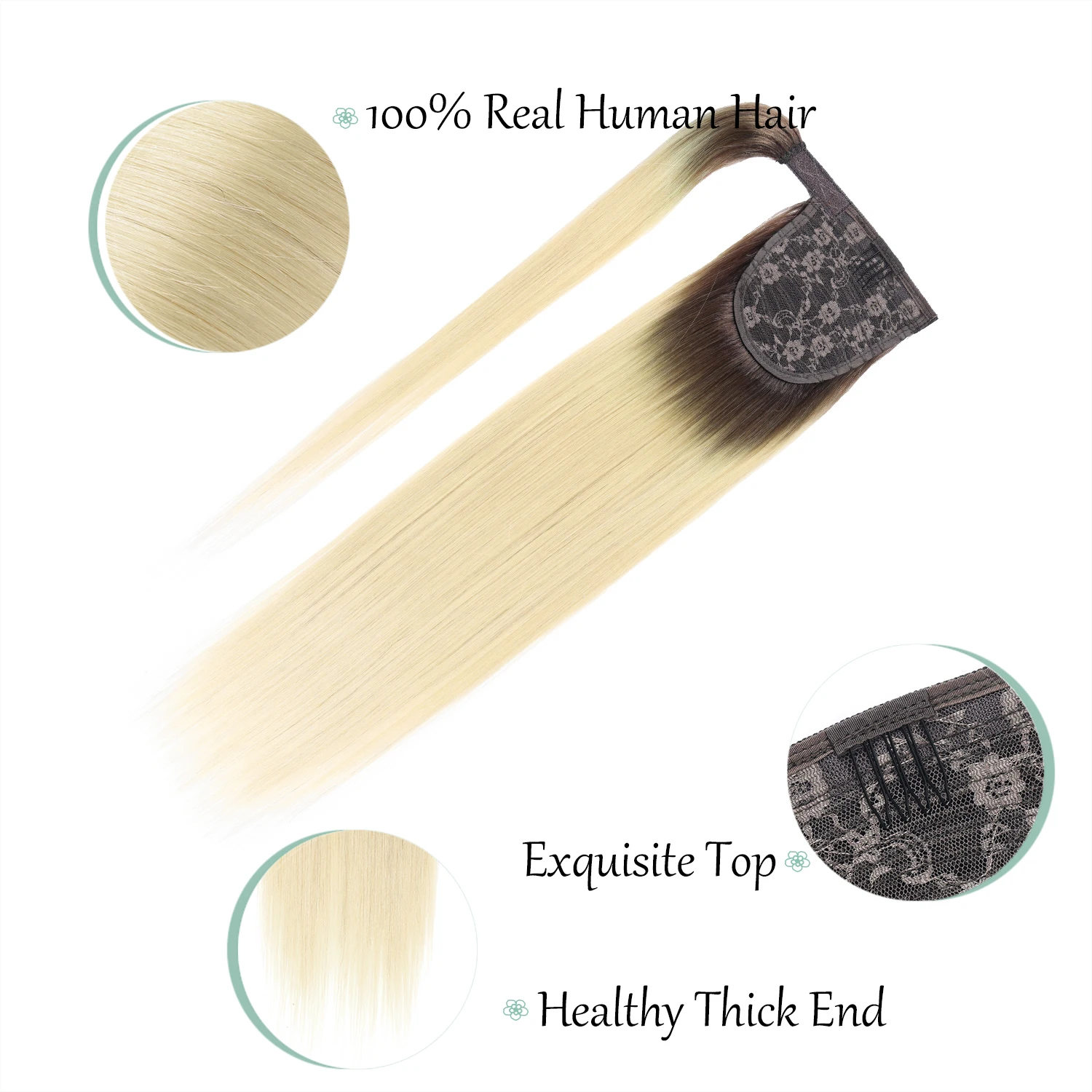 Ombre Ash Brown to Platinum Bl - огляд і ціна Seamless Clip In Hair Extensions Human Hair