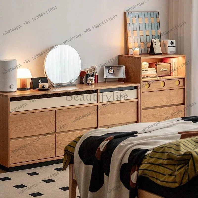 

Solid wood simple eight bucket dresser bedside bedroom living room locker