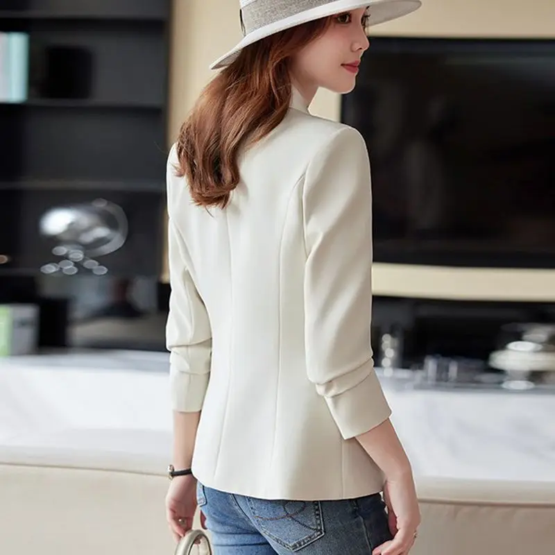 بدلة Sli White Suit Jaet النسائية ort كاجوال Faion ربيع الخريف وصول جديد قسط يشعر صغير الحجم الملابس الغربية