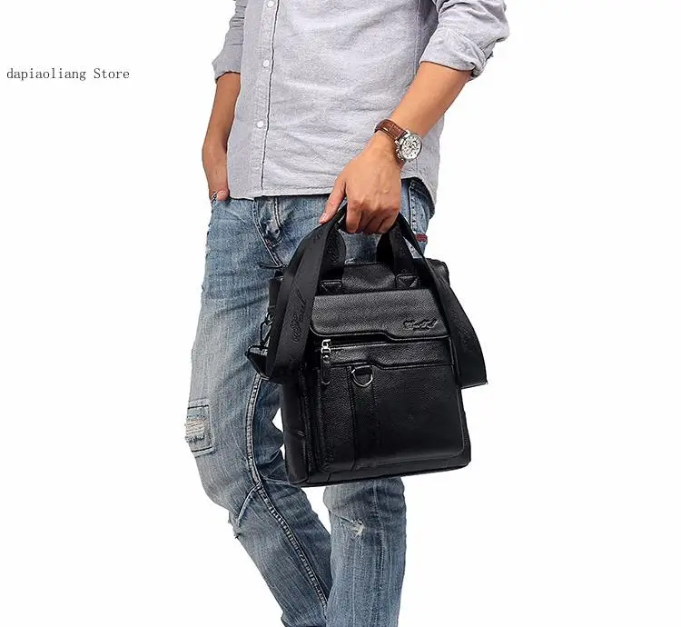 Male Tote Crossbody Bags Genuine Leather Business Briefcase Men Shoulder Bag Messenger Bag Office Laptop Handbags