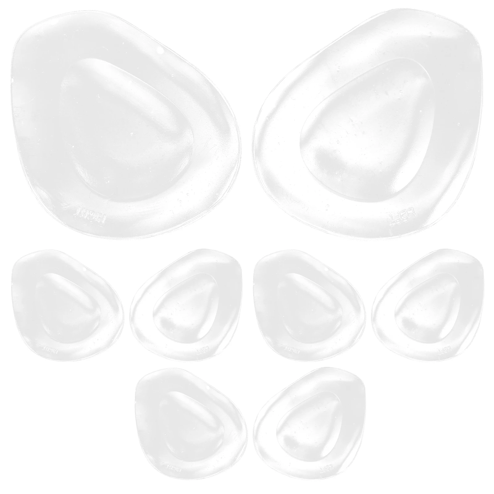 8 pçs bombas femininas palmilha de salto alto antepé almofadas almofada meio tamanho proteção frontal palmilhas metatarso transparente miss