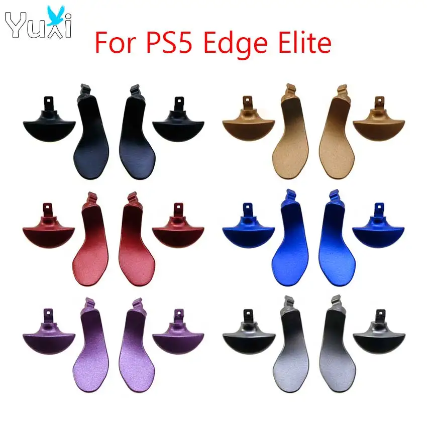 

YuXi For PS5 Edge Elite Replacement Back Metal Paddles Stainless Steel Interchangeable Back Buttons Hair Trigger Lock