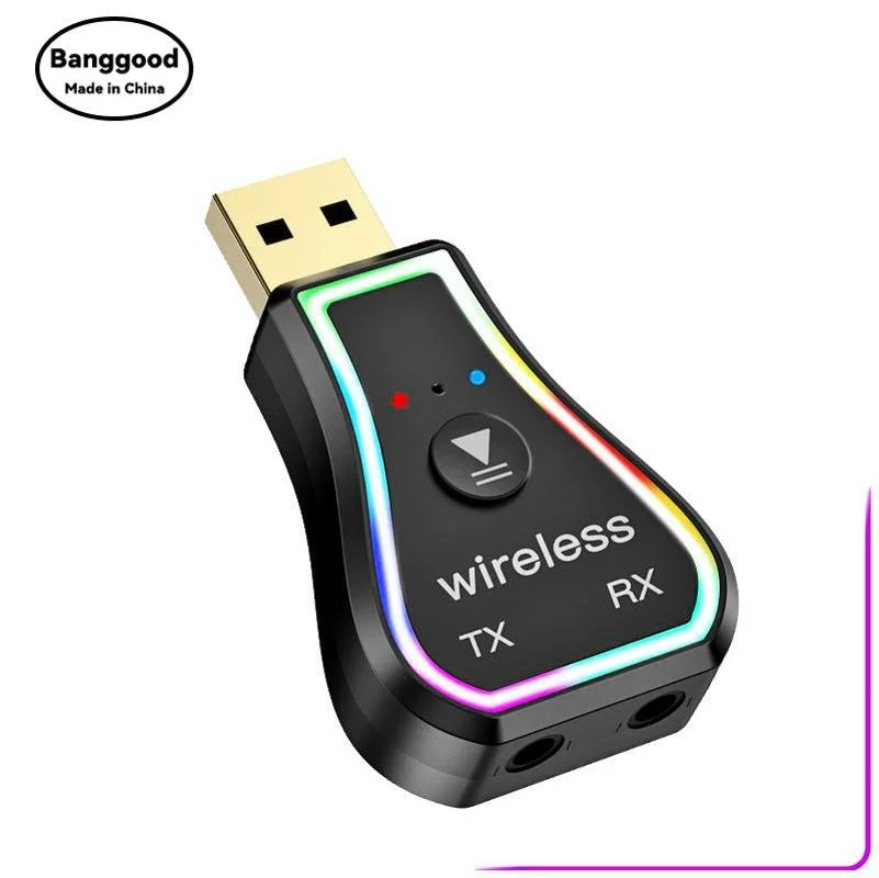 

New TR31 Colorful Ambient Light Wireless Bluetooth Audio Transmitter Receiver Adapter Car Hands-Free Call