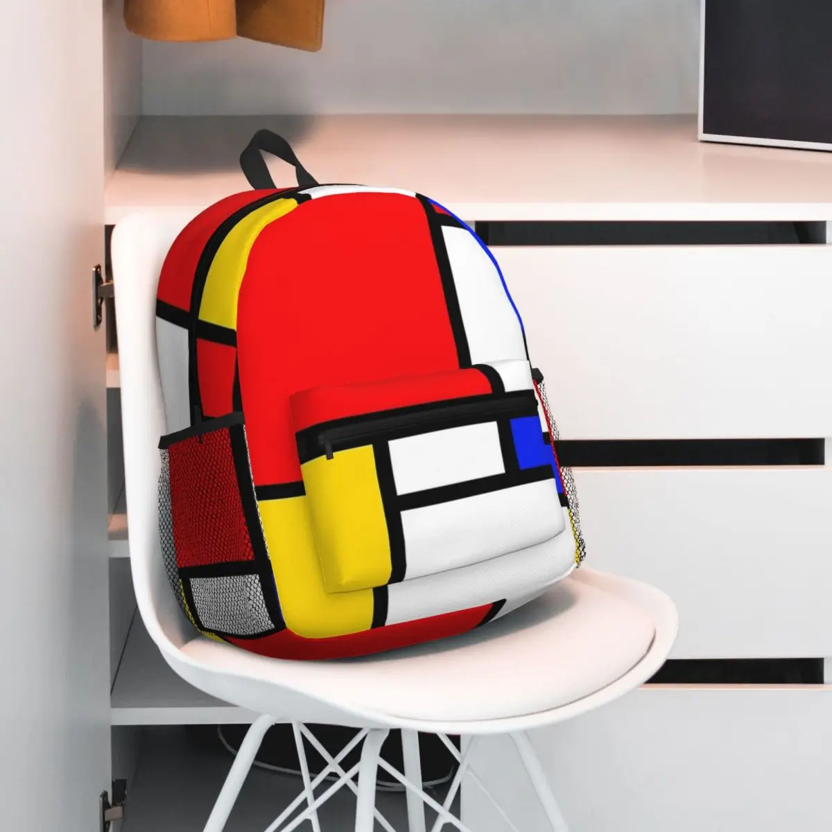 Mondrian Backpack Daypack Large Capacity Kids BookBag School Bag Shoulder Bags for Men Women