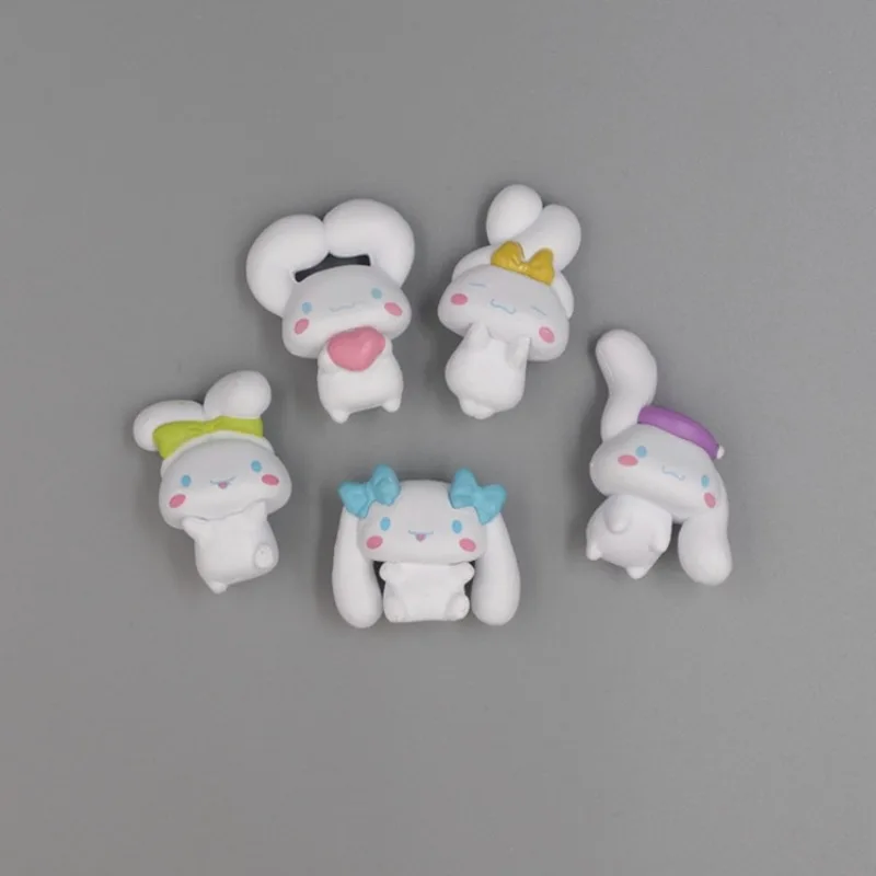 5PCS  Cute bow style, big-eared dog doll, DIY patch material, desktop ornament anime doll  doll accessories