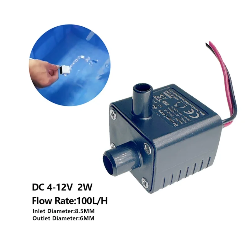 DC 4-12V 1.5M Brushless Motor Submersible Mini Water Pump Ultra Quiet Solar Aquarium Ornamental Fountain Water Circulation Pump