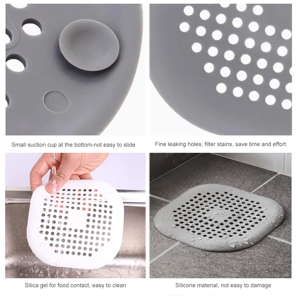 Hair Filter Sink Anti-blocking Strainer Bathtub Shower Floor Drain Stopper Silicone Kitchen Deodorant Plug Bathroom Accessories