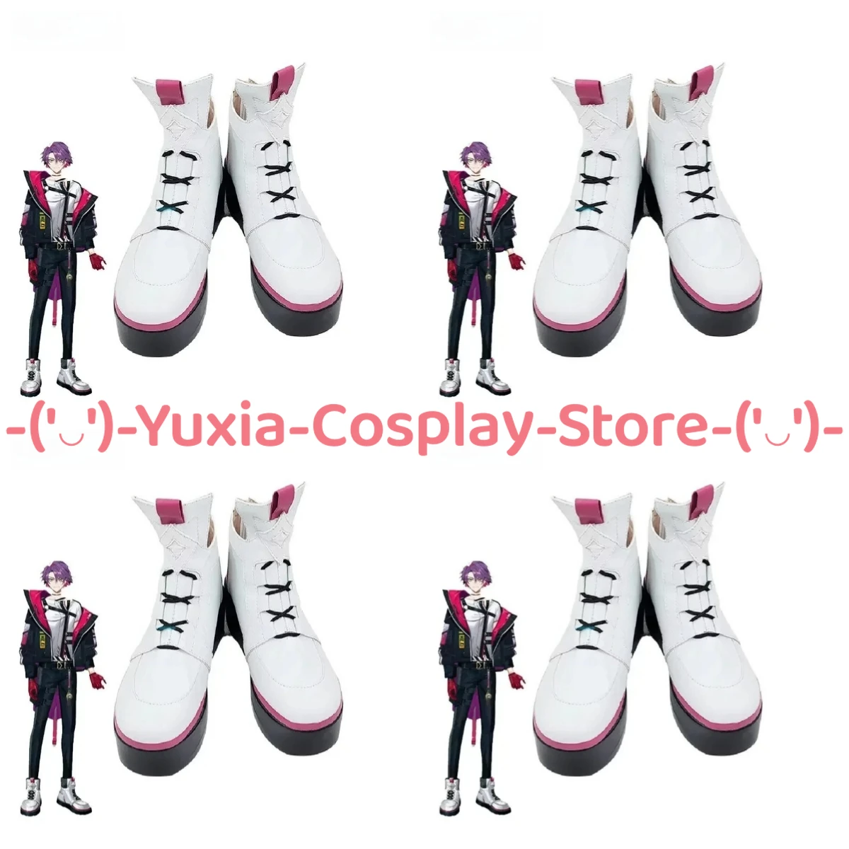 يوكسياكوسبلاي! Nijisanji Watarai Hibari تأثيري أحذية أنيمي لعبة شخصية الدعامة بو الأحذية الجلدية هالوين كرنفال حزب حلي