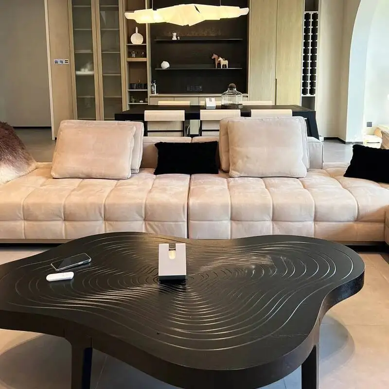 

Wood Irregular Modern Coffee Table Tray Unique Black Center Tea Coffee Table Living Room Mesa De Centro De Sala Nordic Furniture