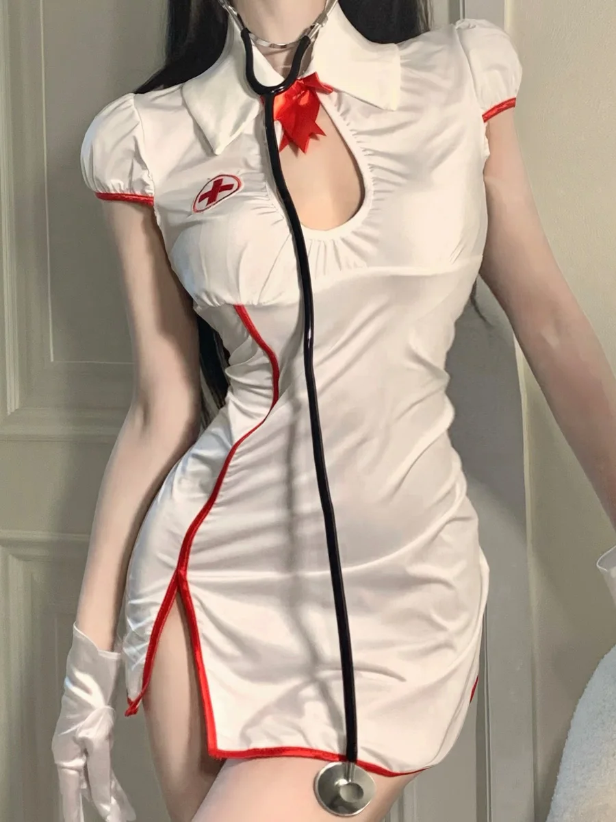 

Sexy Emo Lingerie Doctor Nurse Uniform Seduction Night Cosplay Maid Lingerie Woman