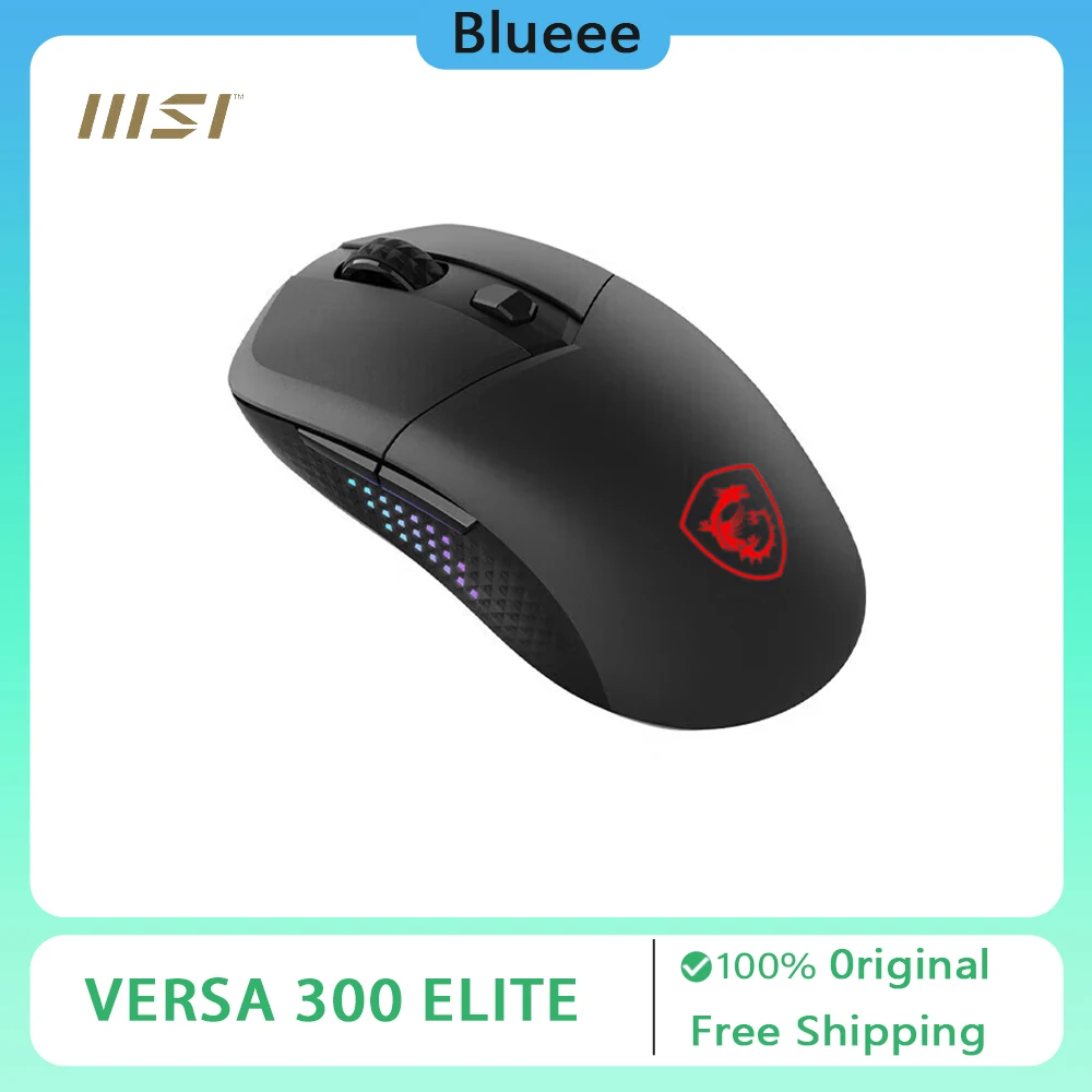 

Игровая мышь MSI VERSA 300 ELITE, трехрежимная беспроводная мышь PAW3395, микропереключатель частоты опрокидывания 1 К, низкая задержка, RGB индивидуальная мышь