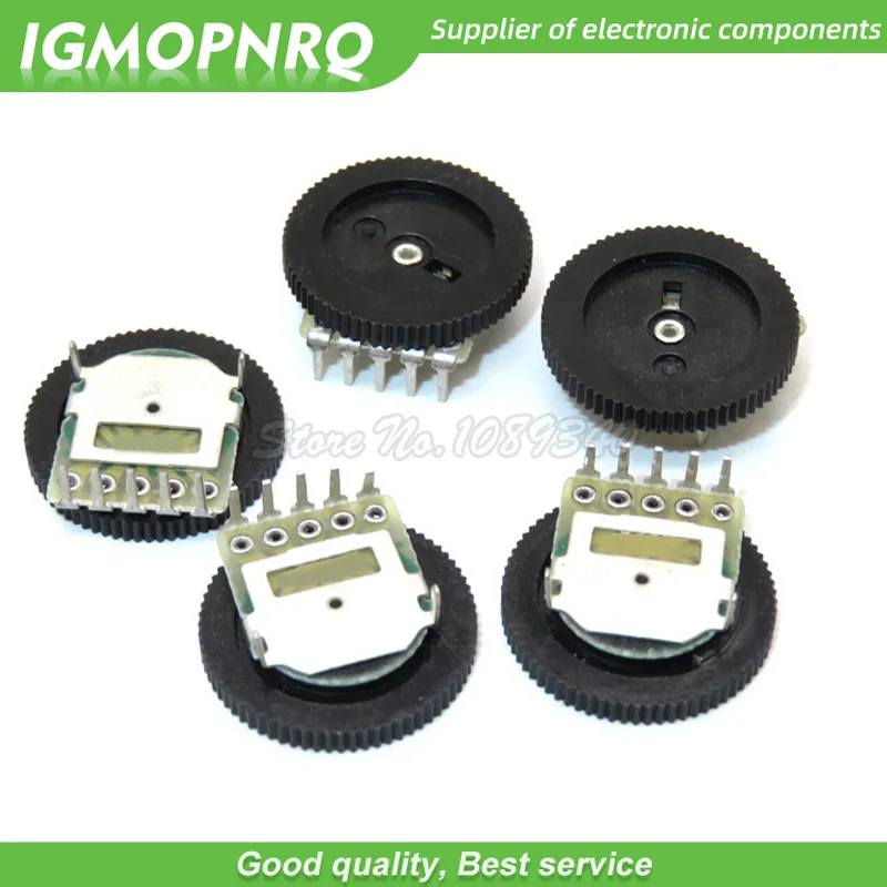 10pcs Dial Potentiometer B102 B103 B203 B503 B1K B10K B20K B50K 3Pin/5Pin 16*2mm Double Gear tuning potentiometer IGMOPNRQ