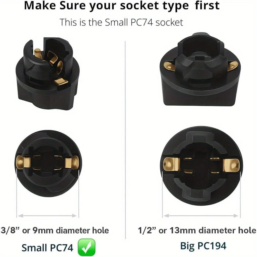 10 قطعة T5 قاعدة إسفين تويست قفل المقبس للوحة أداة لوحة القيادة المقبس ، T5 المقبس قياس لمبات قاعدة ، اللعب والتوصيل
