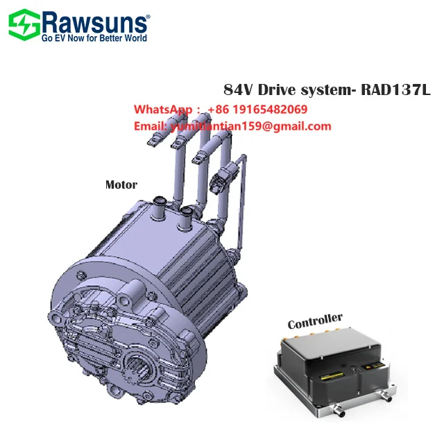 Motorcycle Conversion Kit Low Voltage Drive System 84vdc 10/20kw 12000rpm with Reduction Gearbox 2.59 Radio