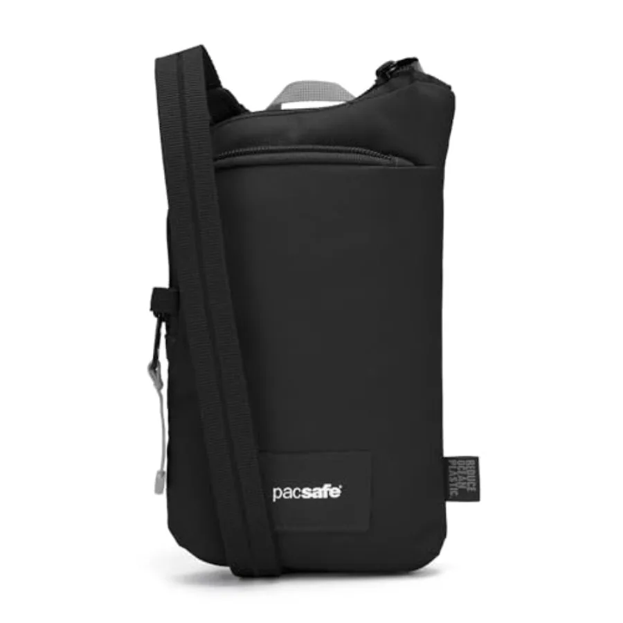 

Urban travel crossbody bag, nylon fabric, black, anti-theft design with RFID-blocking and slash-resistant materials