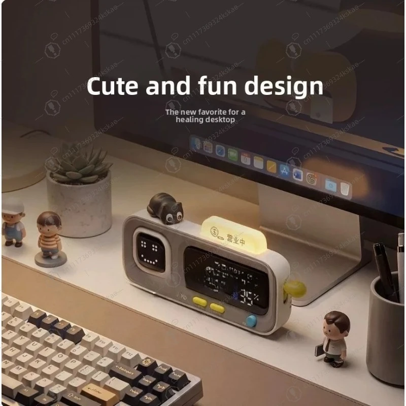 Smart Desktop Temperature and Humidity Clock Electric Digital Home Temperature and Humidity Meter Smart Fun Reminder