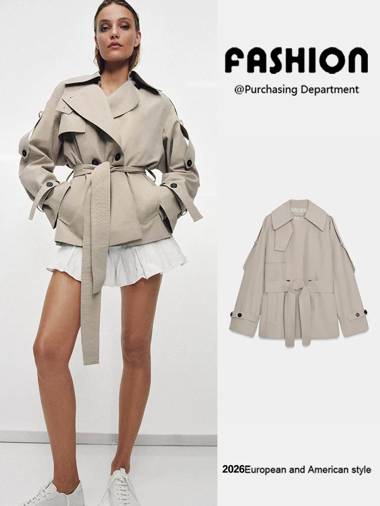 

Fashionable Long Sleeve Loose Coat Collar Women's New Arrival Versatile Autumn Winter Outerwear Elegant Ladylike Style