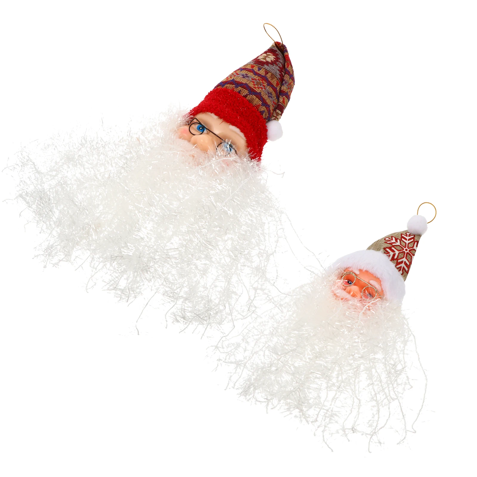 

2 Pcs Christmas Decorations Santa Claus Ornaments Elements Pendant Hanging Xmas