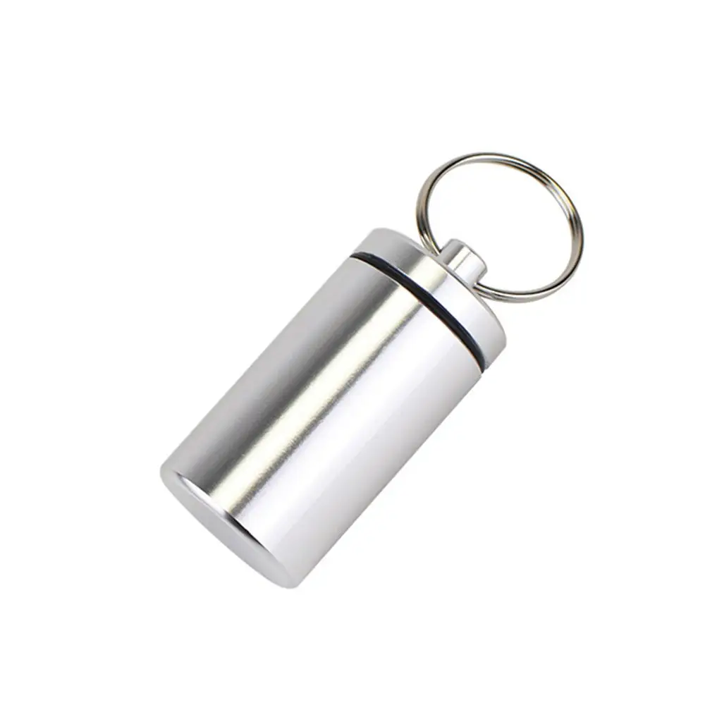 Portable Travel Tablet Container Healthy Care Vitamin Earplugs Box Keychain Aluminum Pill Bottle Pill Case Pill Organizers