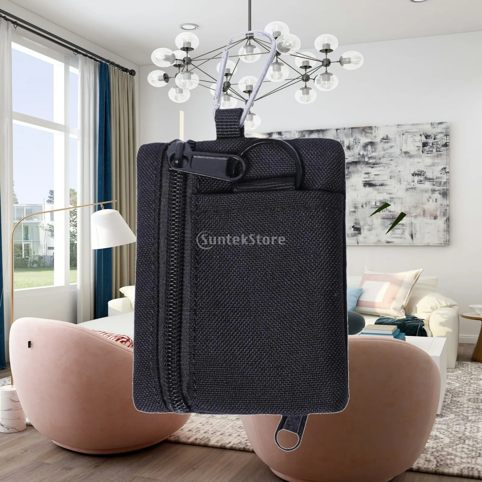 Mini Keychain Pouch 11x9cm Utility Organizer for Running Fishing Backpacking