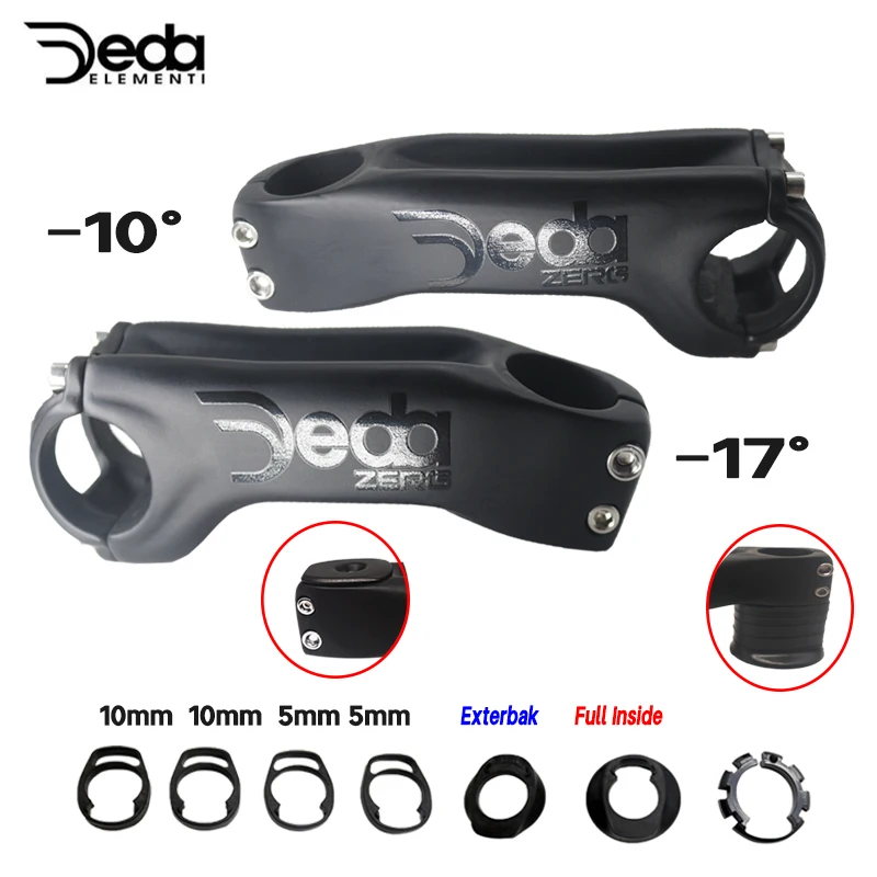 

DEDA Carbon stem -17 °-10 ° Degree mountain road bike carbon inner stem 60MM-120MM fork 28.6mm bicycle bike handlebar 31.8mm