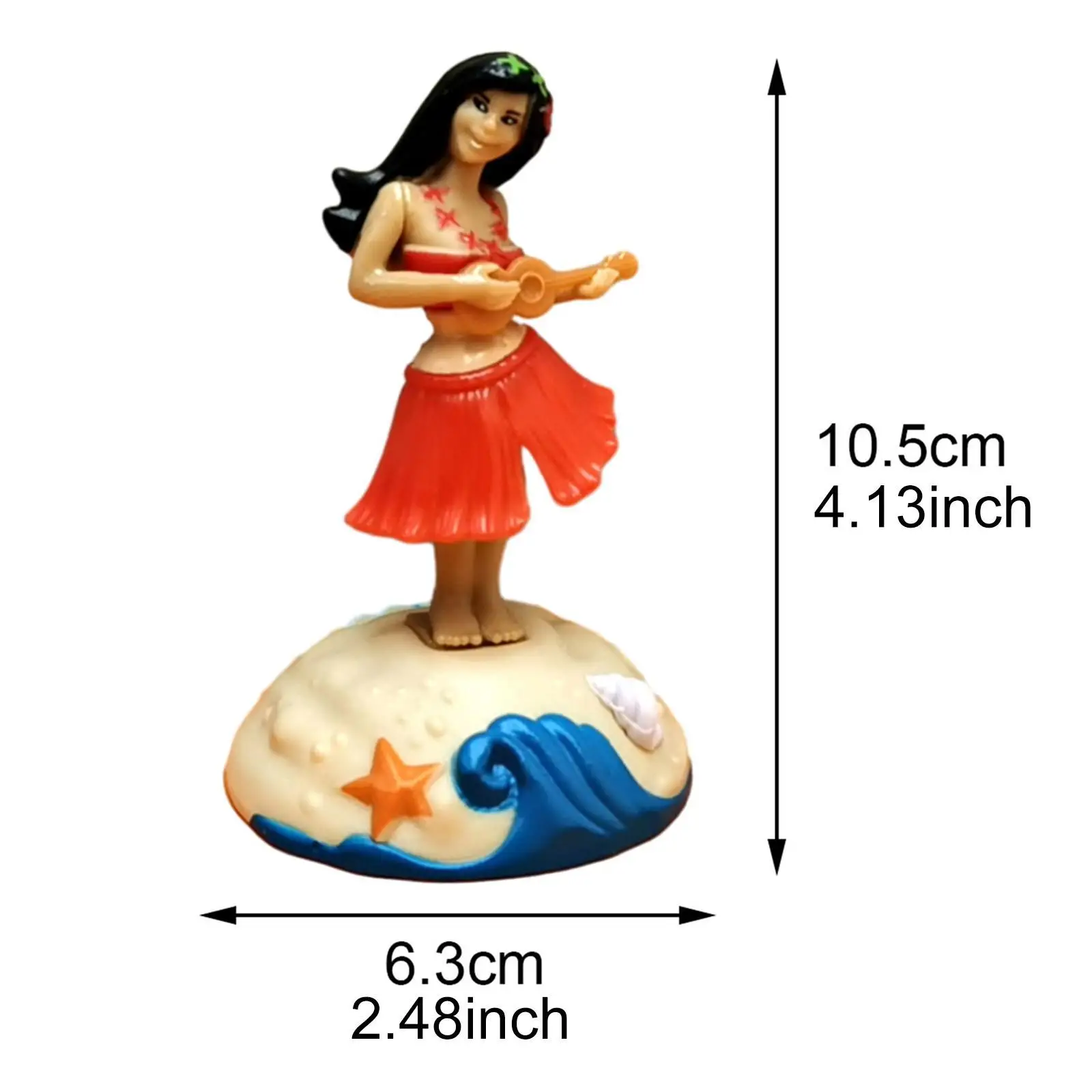 하와이안 소녀 대시보드 보블헤드, 하와이 댄서 소녀, 태양열 발전 피규어