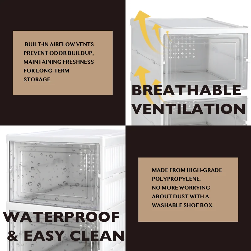 منظم وحدة صناديق تخزين الأحذية القابلة للطي متعددة الطبقات - موفر للمساحة #6