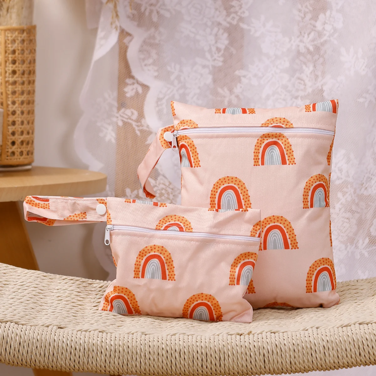 

Набор из 2 сумок для подгузников HappyFlute, водонепроницаемая сумка размера S + M с антимикробным покрытием для детских предметов первой необходимости для макияжа и путешествий