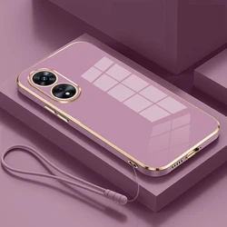 For Oppo Reno 8T Case Luxury Square Plating OPPO Reno8 T 5G Phone Case CPH2505 CPH2481 ShockProof  Silicone Back Cover 8T Fundas