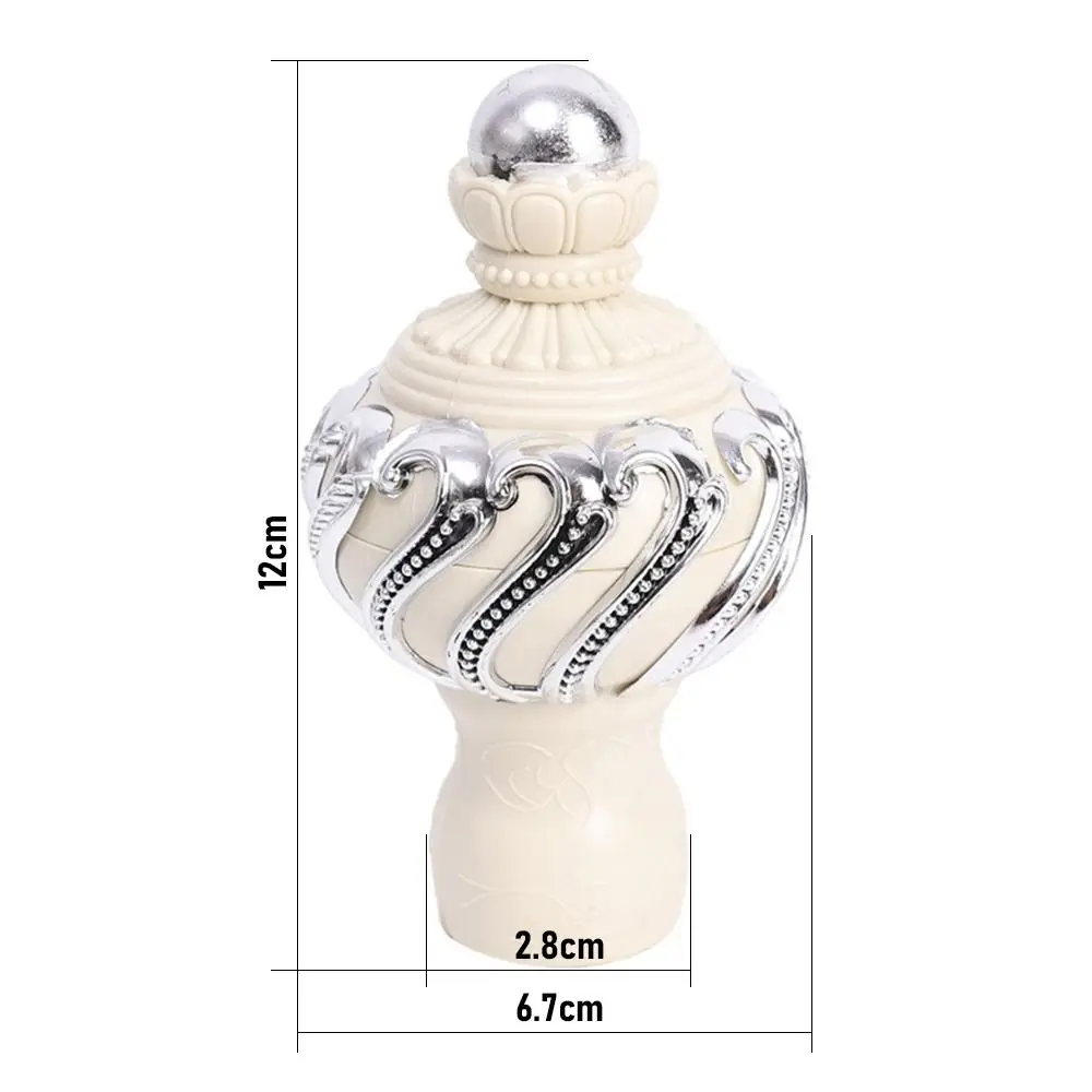 1Pcs Hardware Accessory Curtain Rod Decorative Head Plastic Drape Rod End Cap Cover Home Decoration European