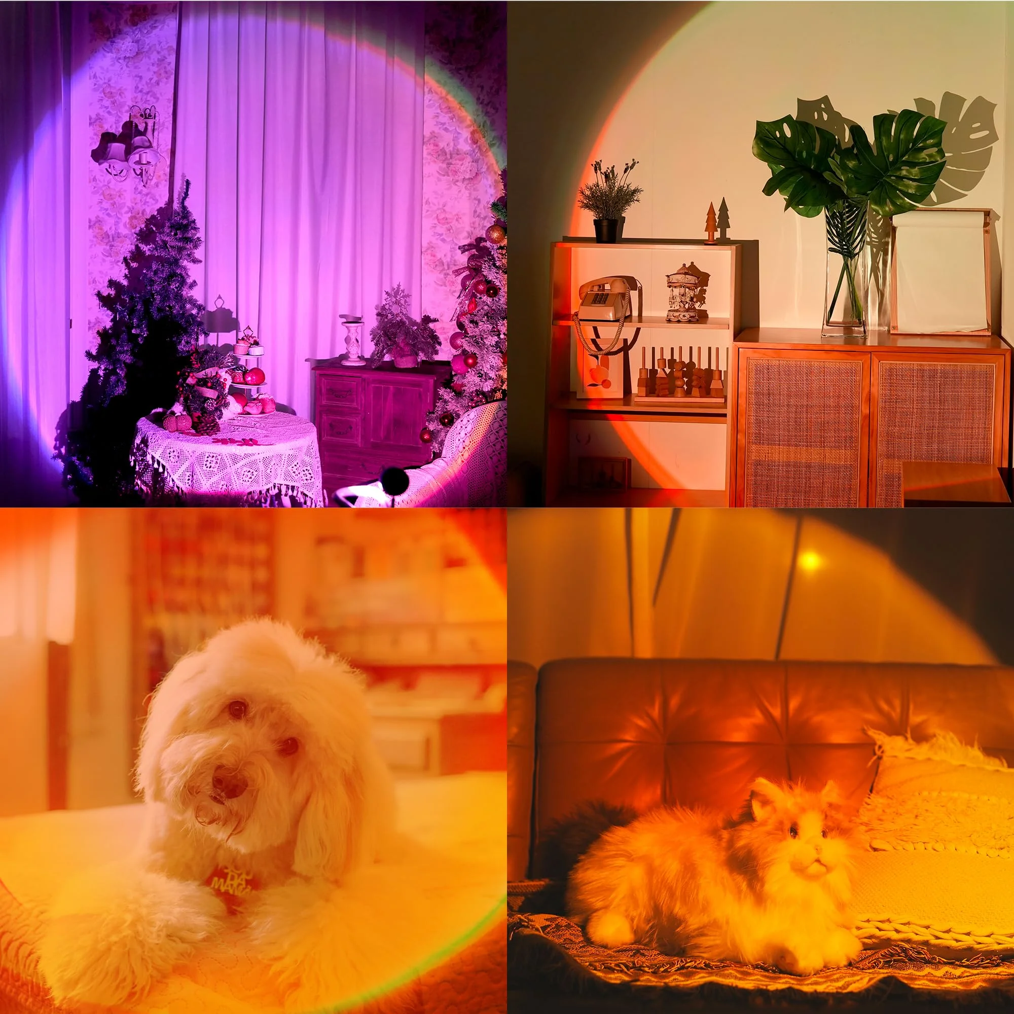 LED Smart Sunset Lamp, RGB Night Light with Remote Control and APP USB Charging for Photography Party Home Living Room Bedroom